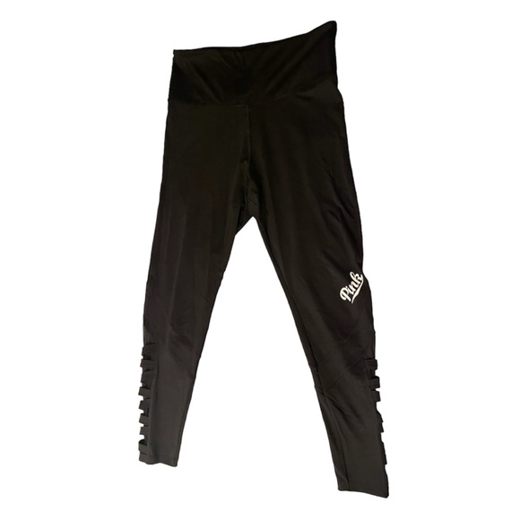 PINK Victoria's Secret Pants - PINK Victoria's Secret Black High Waist Leggings Side Mesh Panel Size Large